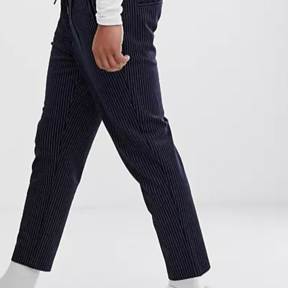 SOLD Jack & Jones Navy Pinstripe Drawstrings Pants - Picture 2 of 4